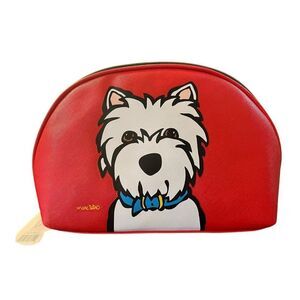Marc Tetro Westie Makeup Bag White Dog West Heiland Terrier Cosmetic Case Zip NW